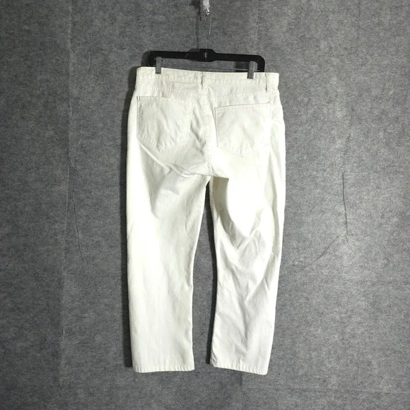 MONFRERE Jeans Womens 32 White Denim Straight Leg Blanc Wash Premium Designer - Picture 2 of 13